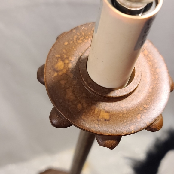 Faux Fur Rimmed Small Lamp - Picture 7 of 9